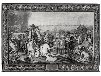 XIV. Lajos (1638-1715) Douai ostrománál, 1667. július, Gobelins Workshop alkotó: Charles attr. to Le Brun