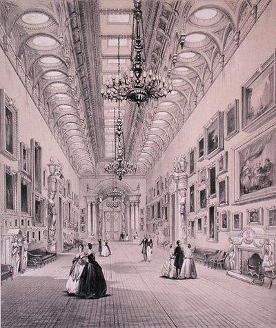 The Picture Gallery, Buckingham Palace, metszett C. Graf, 1880 körül (litho) alkotó: Charlotte (after) Campbell