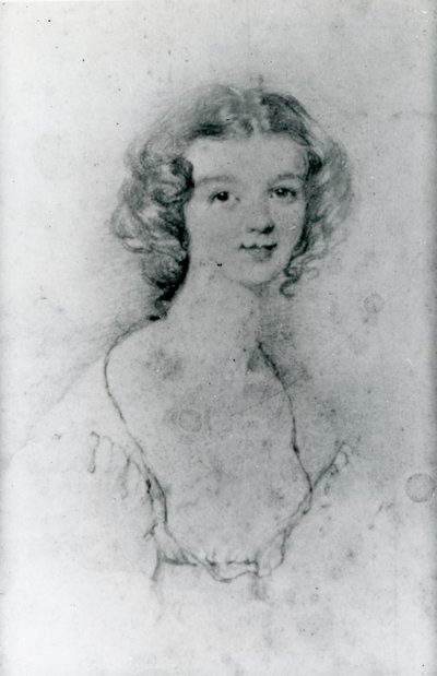 Ellen Nussey portréja (ceruza papíron) alkotó: Charlotte Bronte