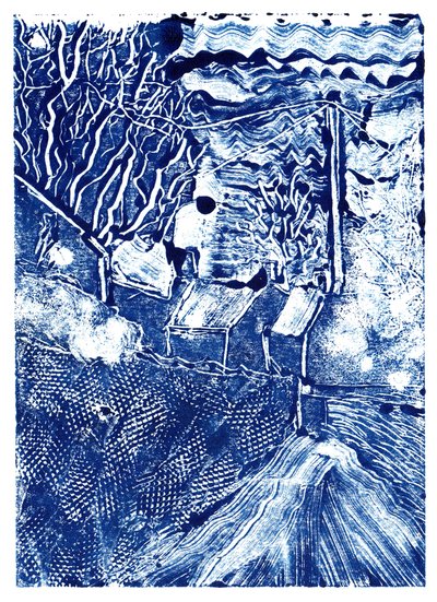 Egy kora reggeli séta, 2019 (monoprint) alkotó: Charlotte Orr