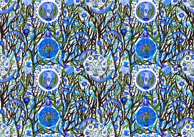 Ashmolean Museum Pattern Design #2, 2020 (ecset és toll) alkotó: Charlotte Orr