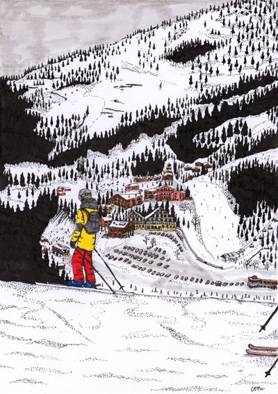 Hochfügen, 2020 (finom bélés papíron) alkotó: Charlotte Orr