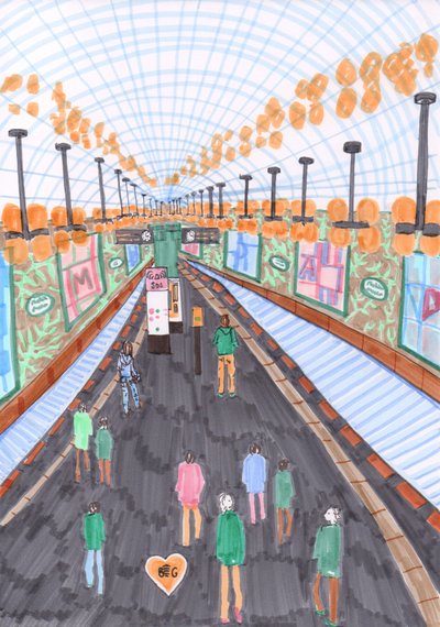 Märkisches Museum UBahn, 2017 (ecset tollak) alkotó: Charlotte Orr