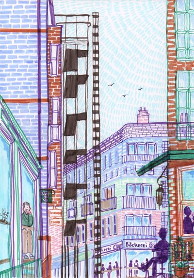 Prenzlauer Berg, 2017 (ecset tollak) alkotó: Charlotte Orr