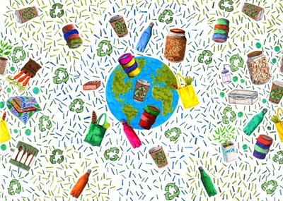 Recycling Bin Design, 2020 (ecset tollak és digitális) alkotó: Charlotte Orr