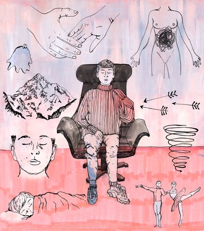 Terápia illusztráció, 2018 (tinta és akril) alkotó: Charlotte Orr