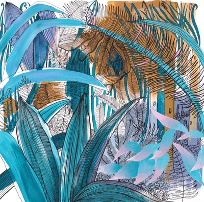 Tropical Garden, 2015 (akril és tinta papíron) alkotó: Charlotte Orr