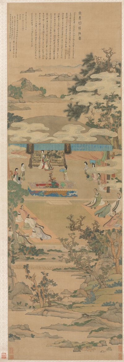 Lady Xuanwen oktatást ad Zhou rítusairól alkotó: Chen Hongshou