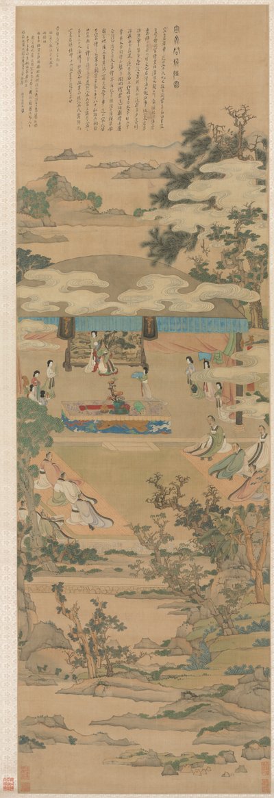 Lady Xuanwen oktatást ad Zhou rítusairól, 1638. alkotó: Chen Hongshou