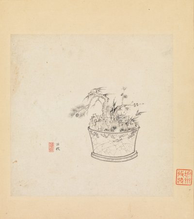 Vegyes tanulmányok, egy levél 1619-ből. alkotó: Chen Hongshou