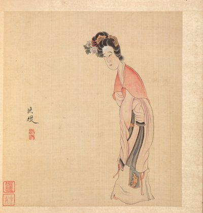 Festmények ókori mesterek után: Egy hölgy, 1598-1652. alkotó: Chen Hongshou