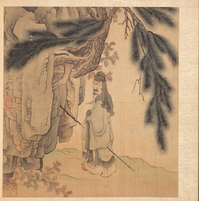 Festmények ókori mesterek után: Tudós bottal és ecsettel, 1598-1652. alkotó: Chen Hongshou