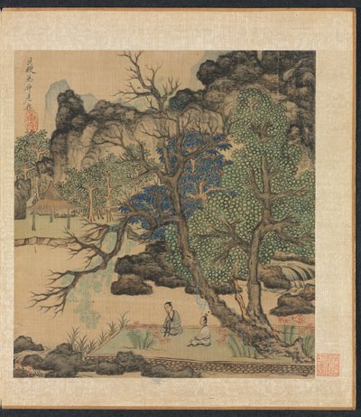 Festmények ókori mesterek után: Tudósok egy kertben, 1598-1652. alkotó: Chen Hongshou