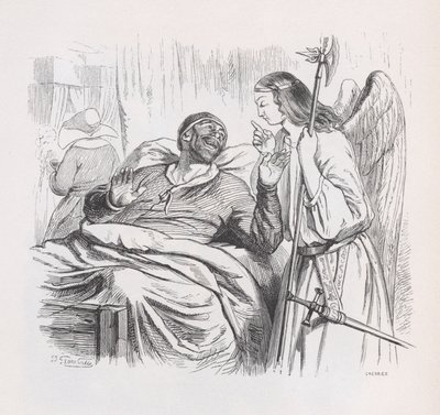 Az őrangyal a Béranger teljes műveiből, 1836. alkotó: Cherrier