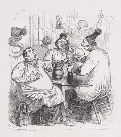 A plébánia énekesei Béranger teljes műveiből, 1836. alkotó: Cherrier