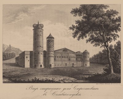A Sztroganov család régi háza Solvycsegodszkban, 1842 alkotó: Chessky