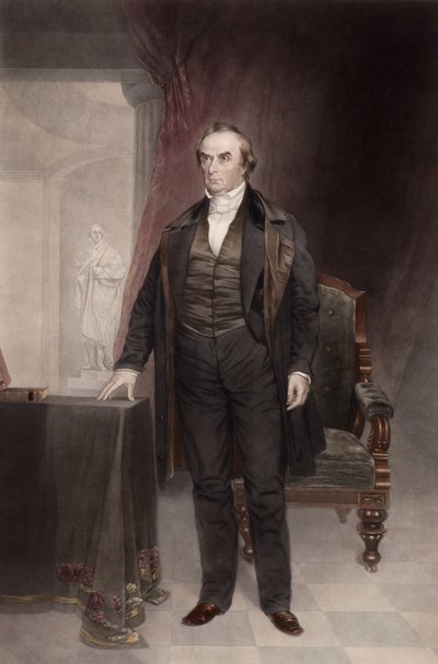 Daniel Webster (1782-1852) portréja, készítette: Harding, Chester (1792-1866). Mezzotinto. Magángyűjtemény alkotó: Chester Harding