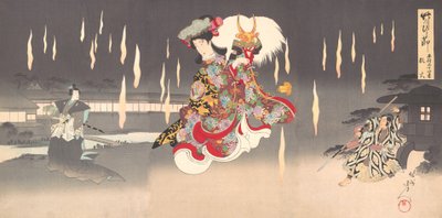 A Foxfire Kitsunebi jelenete a Honcho nijushiko című színdarabból, 1898., 1898. alkotó: Chikanobu Yoshu