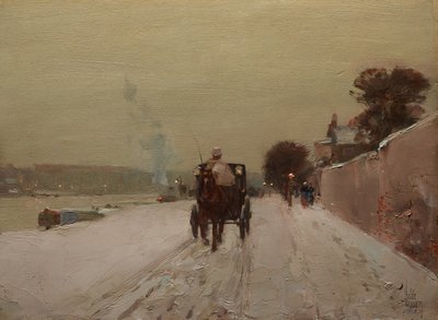 A Szajna mentén, tél alkotó: Childe Frederick Hassam