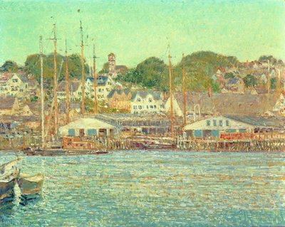 Gloucester kikötője alkotó: Childe Frederick Hassam