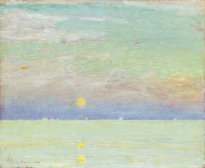 Holdkelte napnyugtakor, Cape Ann alkotó: Childe Frederick Hassam
