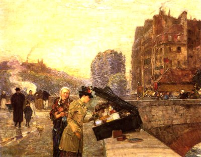 Párizs, a Quai St Michel, 1888 körül (olaj, vászon) alkotó: Childe Frederick Hassam