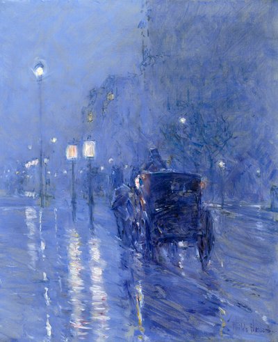 Esős éjfél, 1890-es évek vége (olaj, vászon) alkotó: Childe Frederick Hassam