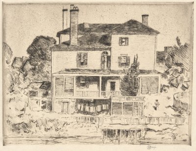 Egy portsmouthi kúria, 1916 alkotó: Childe Hassam