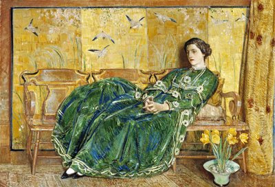 Április: (A zöld ruha) alkotó: Childe Hassam