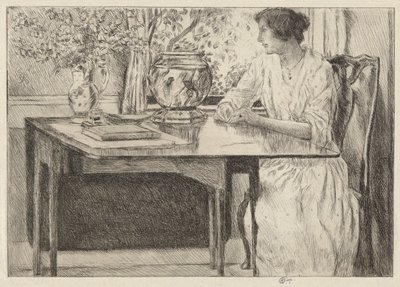 Colonial Table, Cos Cob, 1915 alkotó: Childe Hassam