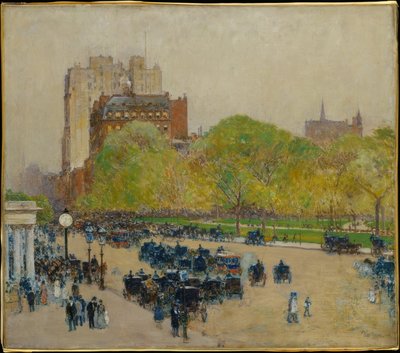 Tavaszi reggel a város szívében alkotó: Childe Hassam