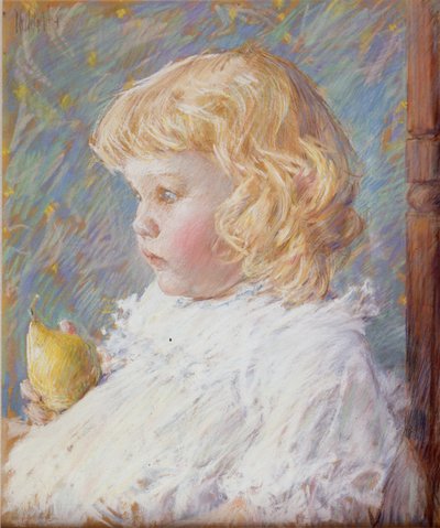 Kislány körtével alkotó: Childe Hassam