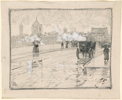 Rainy Day, Boston alkotó: Childe Hassam