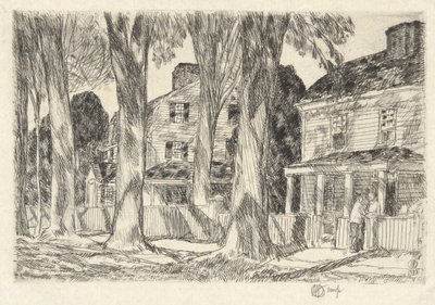 Sunlight Village Street, 1925 alkotó: Childe Hassam