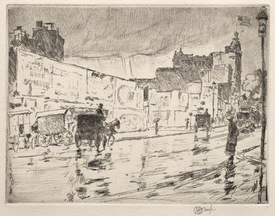 The Billboards, New York, 1896. alkotó: Childe Hassam