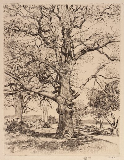 Wayside Inn Oaks tavasszal alkotó: Childe Hassam