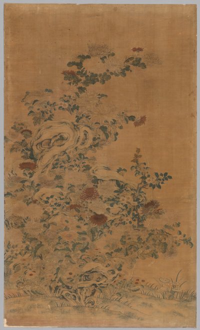 Kesi Panel: Sziklák és krizantémok alkotó: China, Qing dynasty