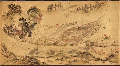 Térkép egy orosz táborral Kelet-Szibériában, 1689-1722 alkotó: Chinese Master