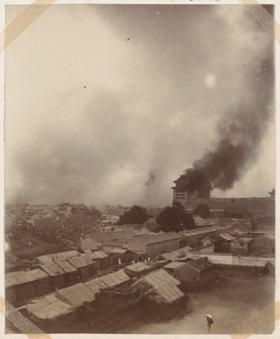 Nagy tűzvész Peking főkapujában, 1900 alkotó: Chinese Photographer