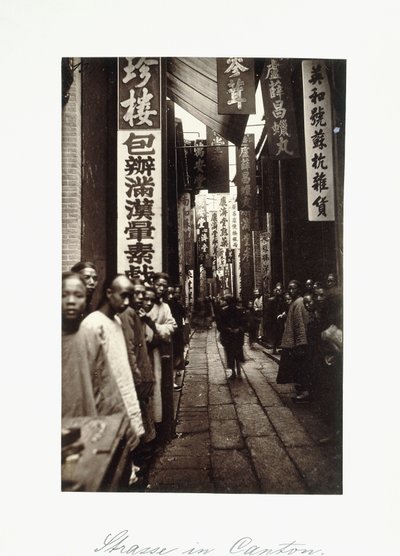 Utcai jelenet Kantoniban, 1870-es évek (albumnyomat) alkotó: Chinese Photographer