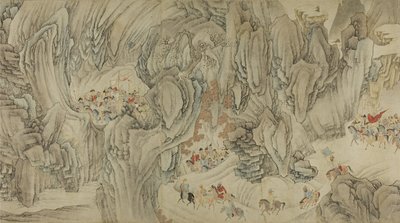 Vadászat a mennyország hegyeiben, késő Ming-korai Qing-dinasztia alkotó: Chinese School