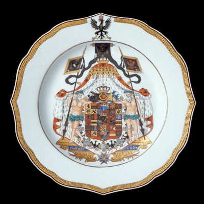 Egy fegyveres vacsoratál, Qianlong-korszak (1736-95) 1755 körül (porcelán) alkotó: Chinese School