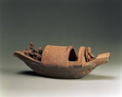 Hajó és legénység, síremlék, Keleti Han-dinasztia, i.sz. 25-220 (cserép) alkotó: Chinese School