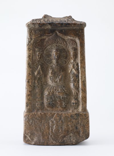 Buddhista tábla miniatűr szentély formájában, a felosztás időszaka, i.sz. 520 körül alkotó: Chinese School