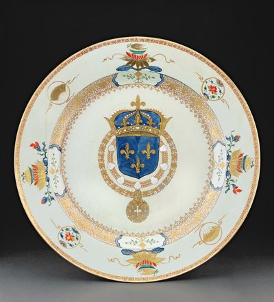 Nagyméretű fegyvertöltő a francia király karjaival, 1730 körül (porcelán) alkotó: Chinese School