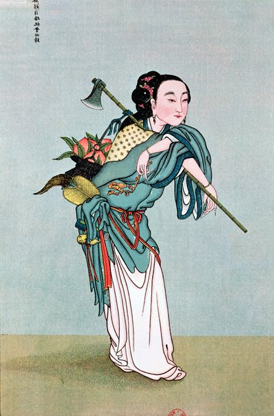 Ma Kou gyógynövényeket hordozó, Henri Dore atya művéből, 19. század vége alkotó: Chinese School