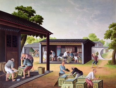 Tea csomagolása dobozokba alkotó: Chinese School