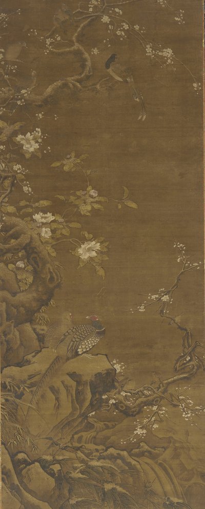 Fácánok és hóval borított szilvavirágok, Ming vagy Qing dinasztia, XV-XVIII. alkotó: Chinese School