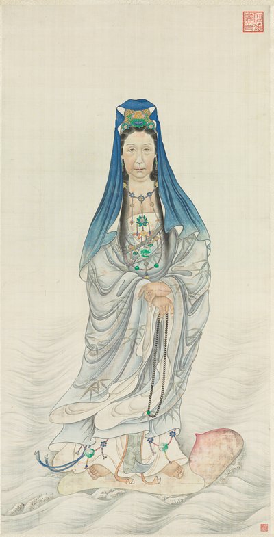 Portrait of Empress Dowager Cixi as Guanyin alkotó: Chinese School