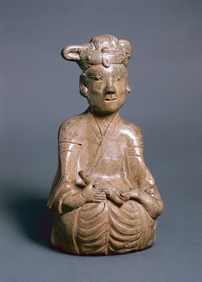 Ülő figura, Western Jin, 265-316 (zöldáru) alkotó: Chinese School